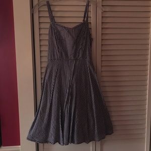 black and white checkered dress